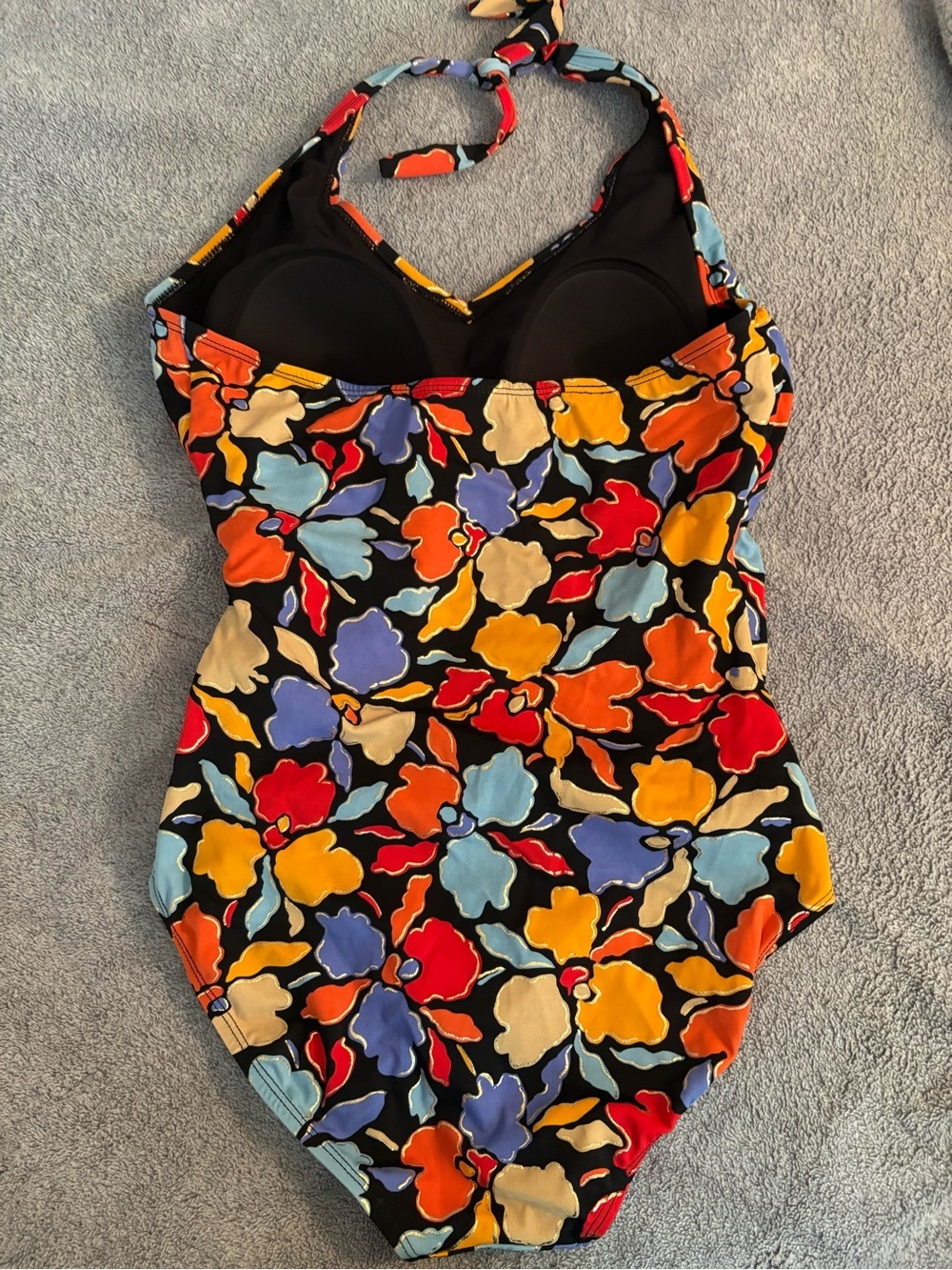 Islander Women’s Size 12 One Piece Swimsuit Colorful Vibrant Halter Gold Accent - Picture 7 of 7